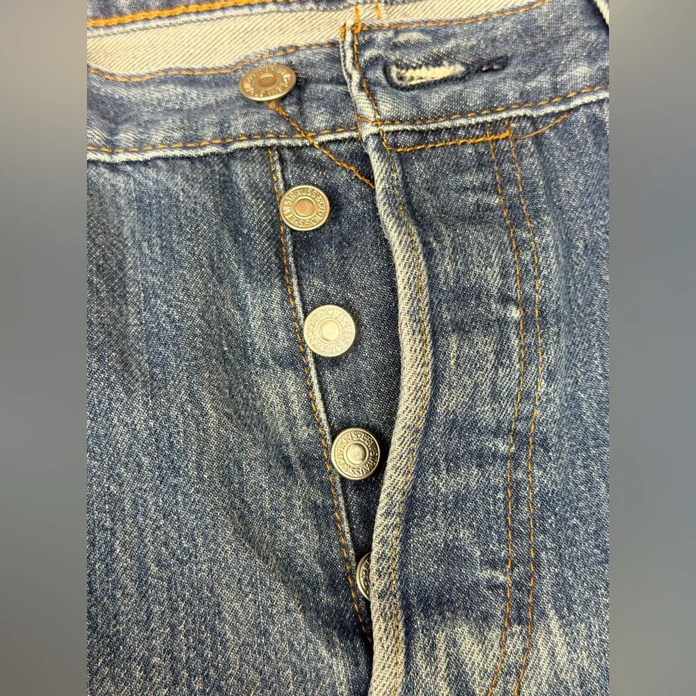 Levi's Men's Original Vintage 501 Button Fly Straight Leg Blue Jeans